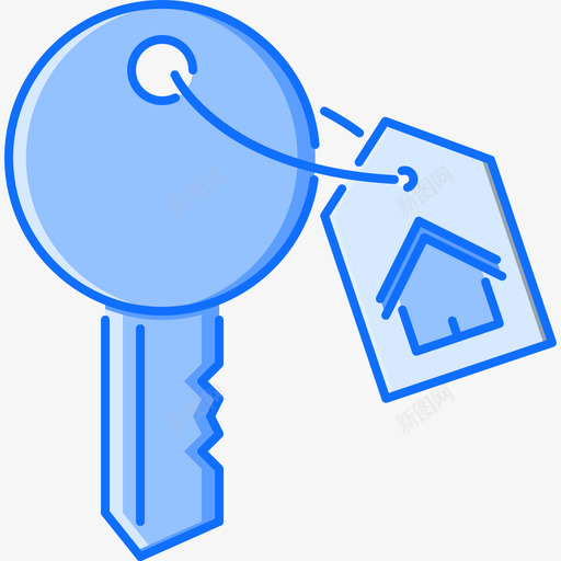 钥匙房地产62蓝色图标svg_新图网 https://ixintu.com 房地产62 蓝色 钥匙