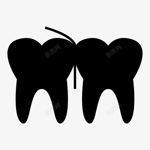清洁牙齿牙线图标svg_新图网 https://ixintu.com 清洁 牙线 牙齿