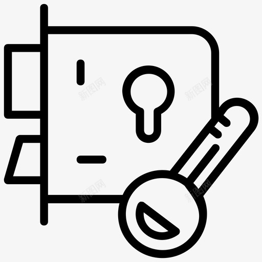 门钥匙门锁房钥匙图标svg_新图网 https://ixintu.com 房钥匙 钥匙孔 门安装维修线图标 门钥匙 门锁