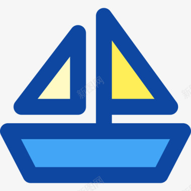 帆船运动33线性颜色图标图标