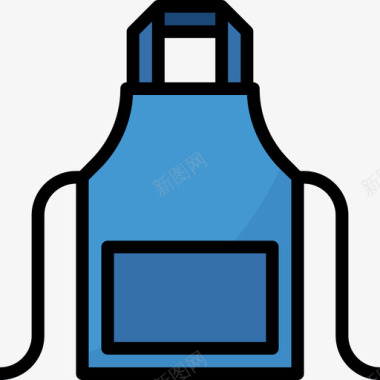围裙烹饪18线性颜色图标图标