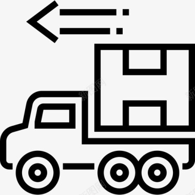 送货车网上购物17直线图标图标