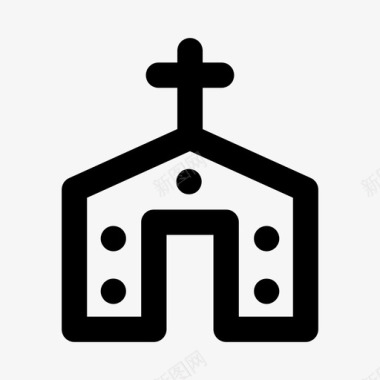 天主教建筑基督教图标图标