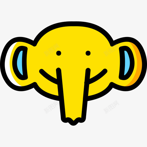 大象表情符号15黄色图标svg_新图网 https://ixintu.com 大象 表情符号15 黄色