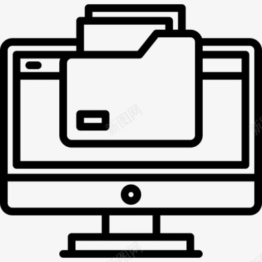 文件夹计算机功能线性图标图标