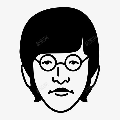 约翰列侬披头士乐队图标svg_新图网 https://ixintu.com 披头士乐队 约翰列侬