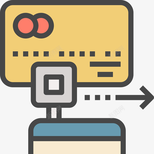 信用卡未来购物线性颜色图标svg_新图网 https://ixintu.com 信用卡 未来购物 线性颜色