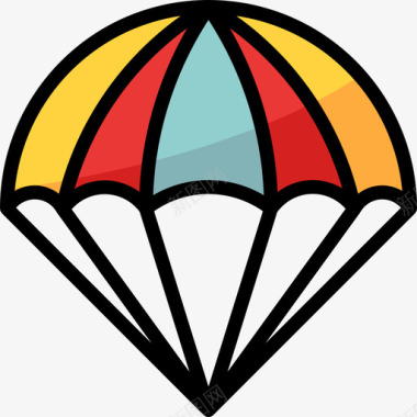 跳伞爱好2线条颜色图标图标