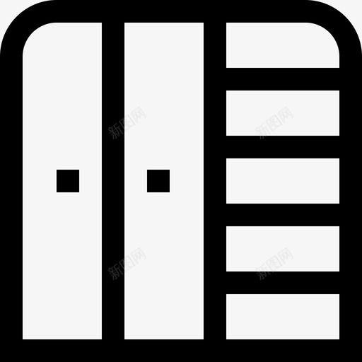 衣柜室内和家具线性图标svg_新图网 https://ixintu.com 室内和家具 线性 衣柜