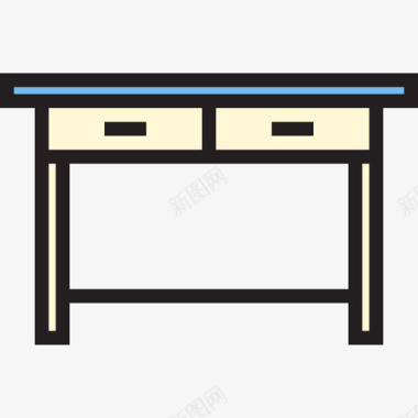 桌子家用家具5线性颜色图标图标