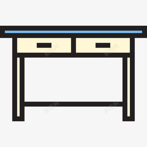 桌子家用家具5线性颜色图标svg_新图网 https://ixintu.com 家用家具5 桌子 线性颜色