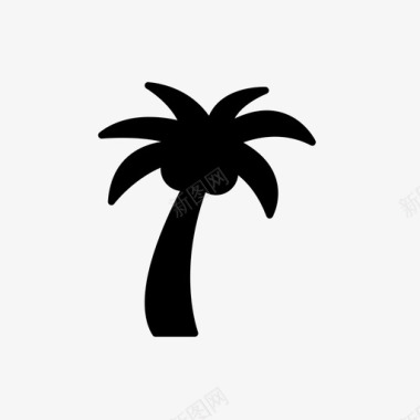 椰子海树图标图标