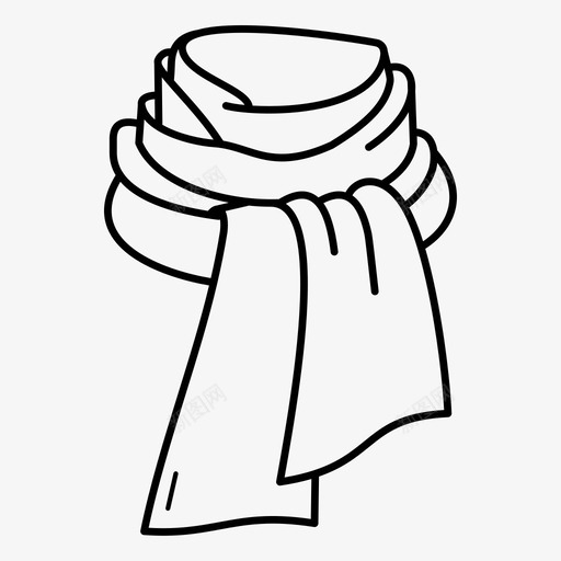 围巾领巾头巾图标svg_新图网 https://ixintu.com 围巾 围脖 头巾 领巾