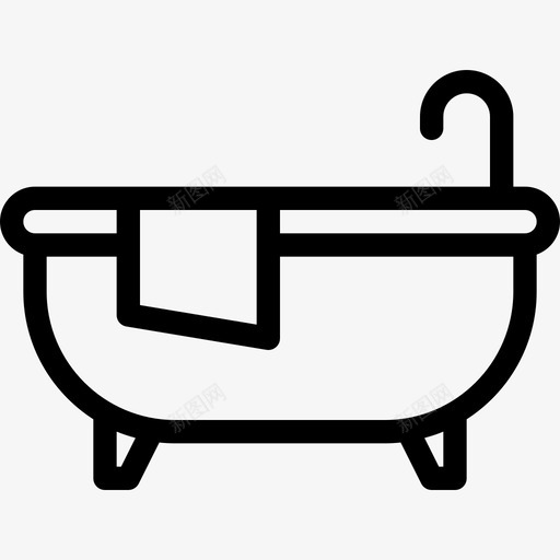 浴缸室内家具2线性图标svg_新图网 https://ixintu.com 室内家具2 浴缸 线性