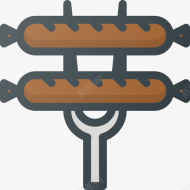 香肠文化社区原色图标图标