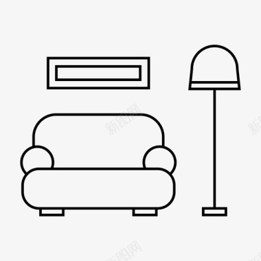 沙发经典沙发座椅沙发图标图标