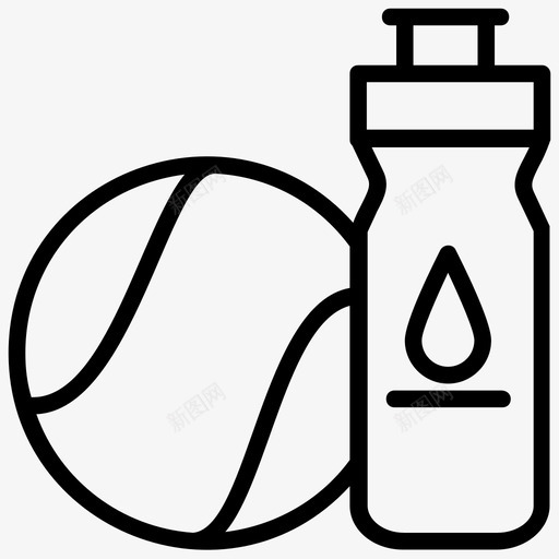 运动配件游戏运动球图标svg_新图网 https://ixintu.com 水容器 水瓶 游戏 网球元素线图标 运动球 运动配件
