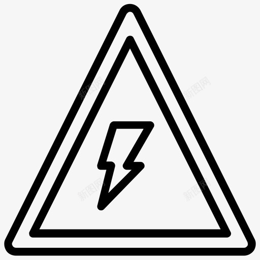 电压警告警告电气标志图标svg_新图网 https://ixintu.com 工程元件线图标 电压警告 电气标志 警告 警告标志 高压