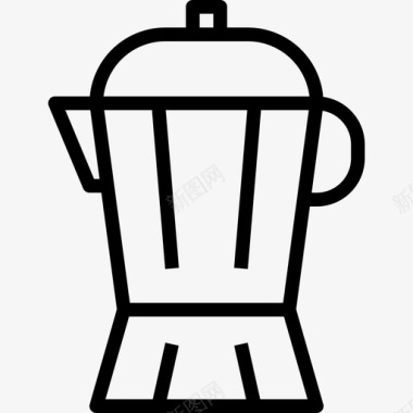 水壶咖啡店48直列式图标图标