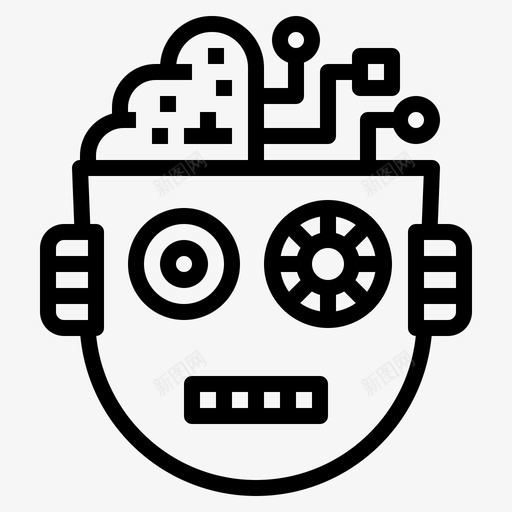 人工智能机器人人脸图标svg_新图网 https://ixintu.com 人工智能 人脸 机器人
