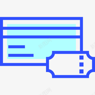 信用卡电影录像线性彩色图标图标