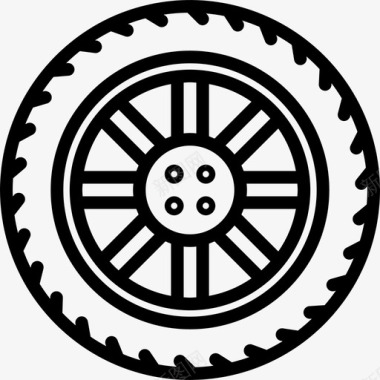 轮胎汽车修理3线性图标图标