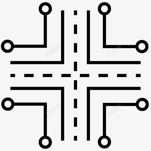 基础设施城市数字图标svg_新图网 https://ixintu.com 交叉口 城市 基础设施 平面图 数字 街道