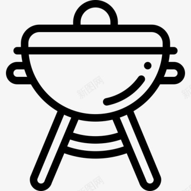 烧烤野餐和烧烤2线性图标图标