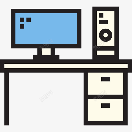 办公桌家用设备2线性颜色图标svg_新图网 https://ixintu.com 办公桌 家用设备2 线性颜色