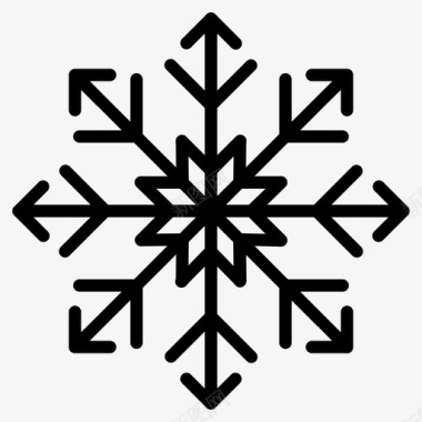雪花圣诞节冰冻图标图标