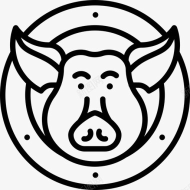 猪肉烧烤18直系图标图标