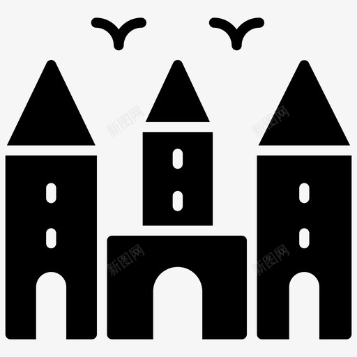 城堡堡垒要塞图标svg_新图网 https://ixintu.com 假期雕文图标 历史遗迹 城堡 堡垒 纪念碑 要塞