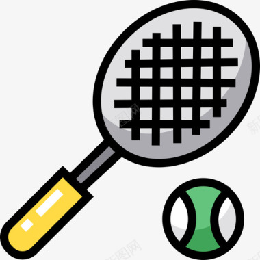 网球35号酒店线性颜色图标图标