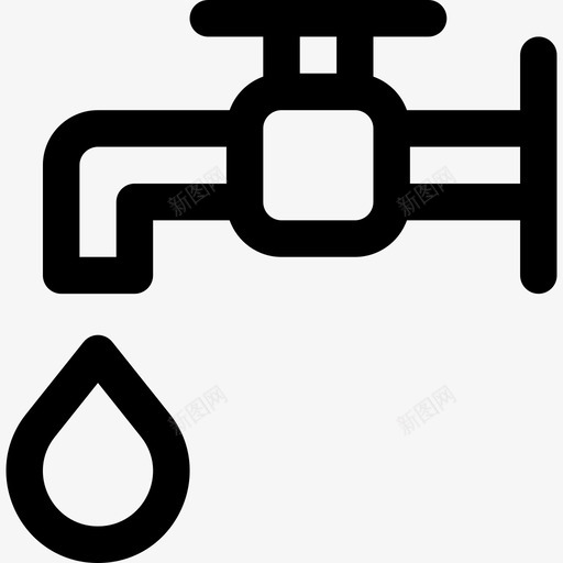 水龙头环境6线性图标svg_新图网 https://ixintu.com 水龙头 环境6 线性