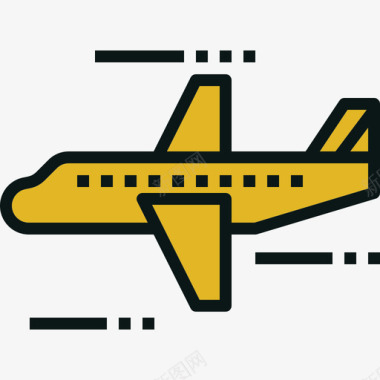 飞机旅行运输4线颜色图标图标