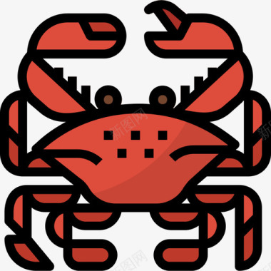 螃蟹食物70原色图标图标