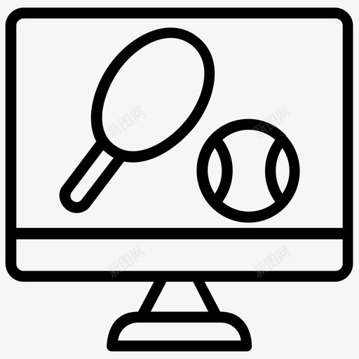 在线网球游戏应用程序在线游戏图标svg_新图网 https://ixintu.com 在线游戏 在线网球 游戏应用程序 网球元素线图标 网球软件