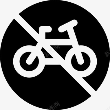 禁止自行车信号和禁令2已满图标图标