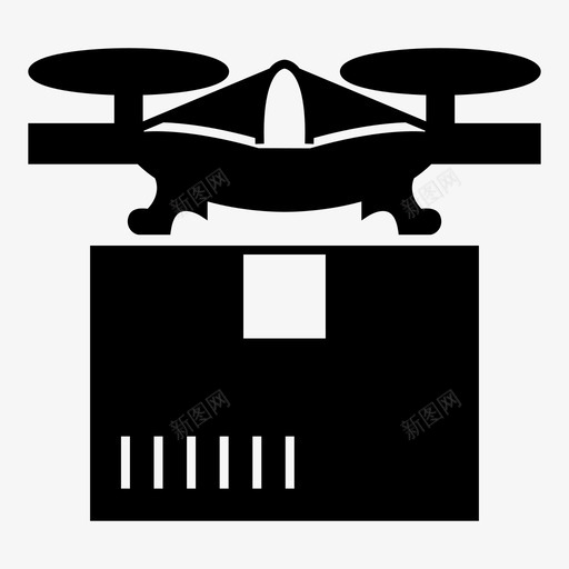 交付空中飞机图标svg_新图网 https://ixintu.com 交付 包裹 无人机 空中 飞机