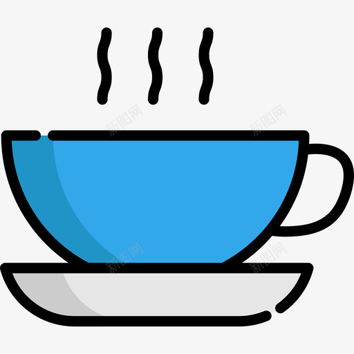 咖啡购物中心线性颜色图标svg_新图网 https://ixintu.com 咖啡 线性颜色 购物中心
