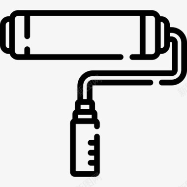 油漆辊喷漆工具8线性图标图标