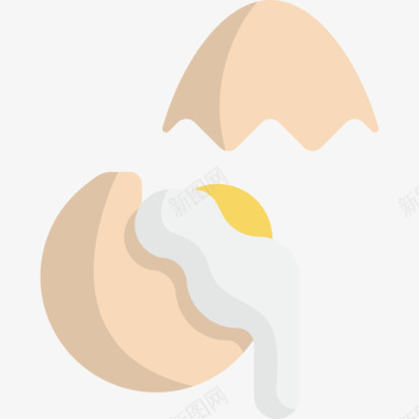 鸡蛋厨房用具4个扁平图标图标