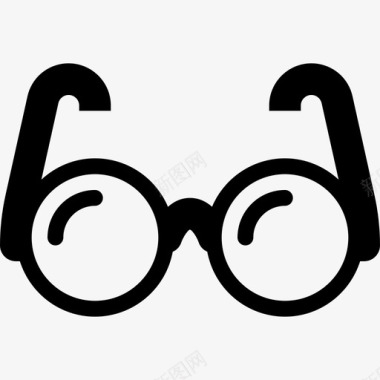 眼镜复古6填充图标图标