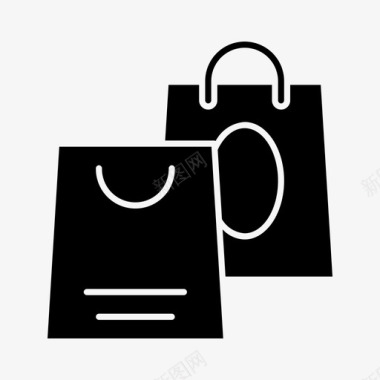 购物袋电子商务食品杂货图标图标