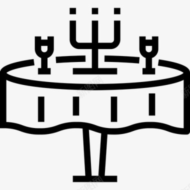 餐桌生活方式4直系图标图标