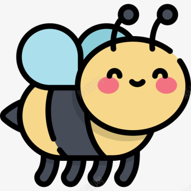 蜜蜂自然和动物2线性颜色图标图标