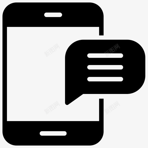 手机聊天手机移动通讯图标svg_新图网 https://ixintu.com 成长黑客字形图标 手机 手机短信 手机聊天 短信 移动通讯