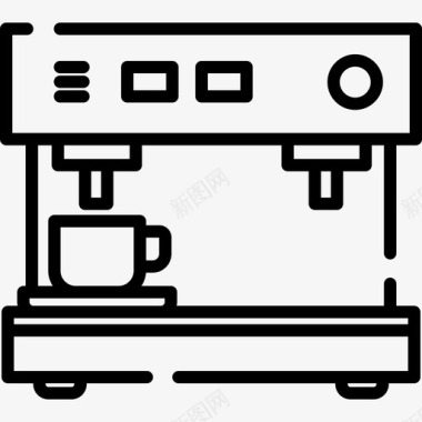 咖啡机咖啡厅25线性图标图标