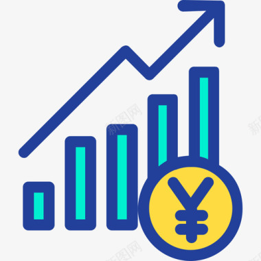 利润银行和金融15线性颜色图标图标