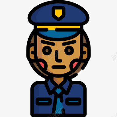 女警察阿凡达26线性颜色图标图标